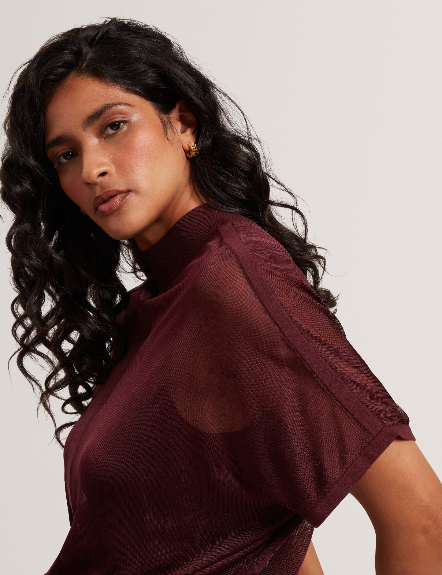 IBISSA: Knitted Top with Sheer Detailing