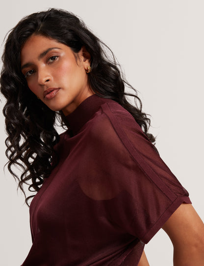 IBISSA: Knitted Top with Sheer Detailing