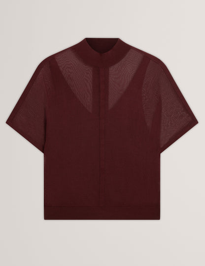 IBISSA: Knitted Top with Sheer Detailing