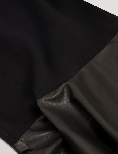 MILIOA: Mini Dress With Faux Leather Skirt
