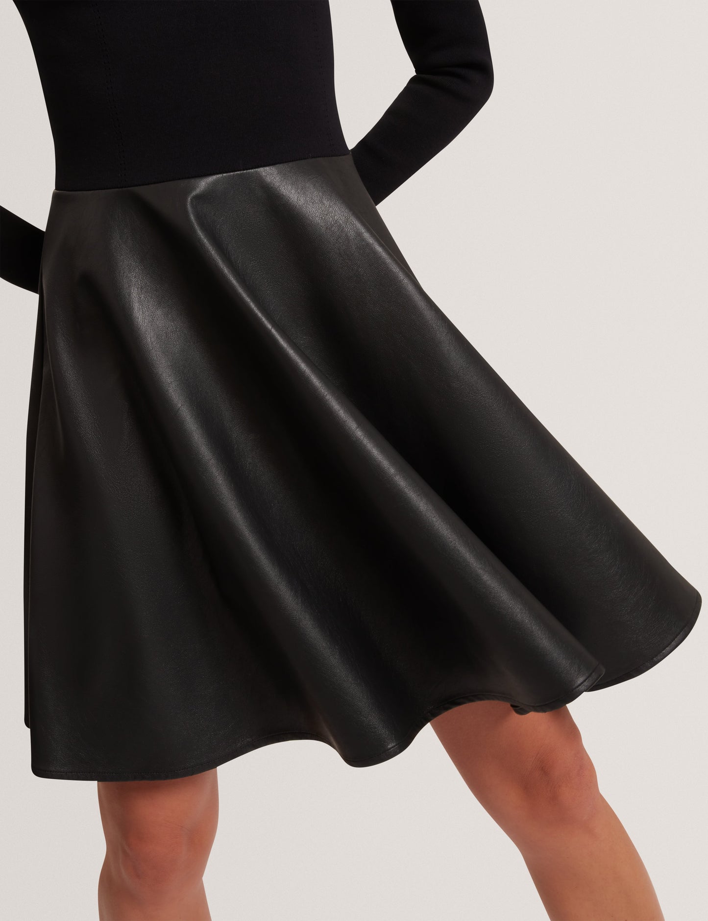 MILIOA: Mini Dress With Faux Leather Skirt
