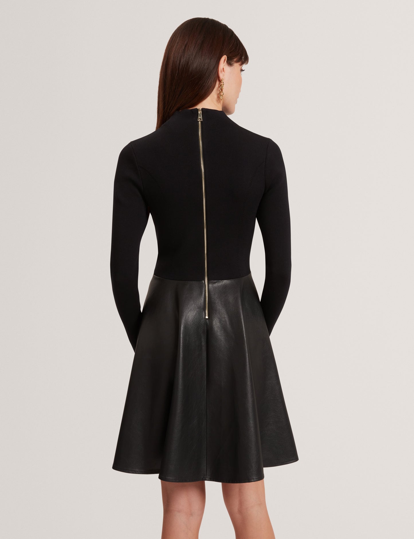 MILIOA: Mini Dress With Faux Leather Skirt