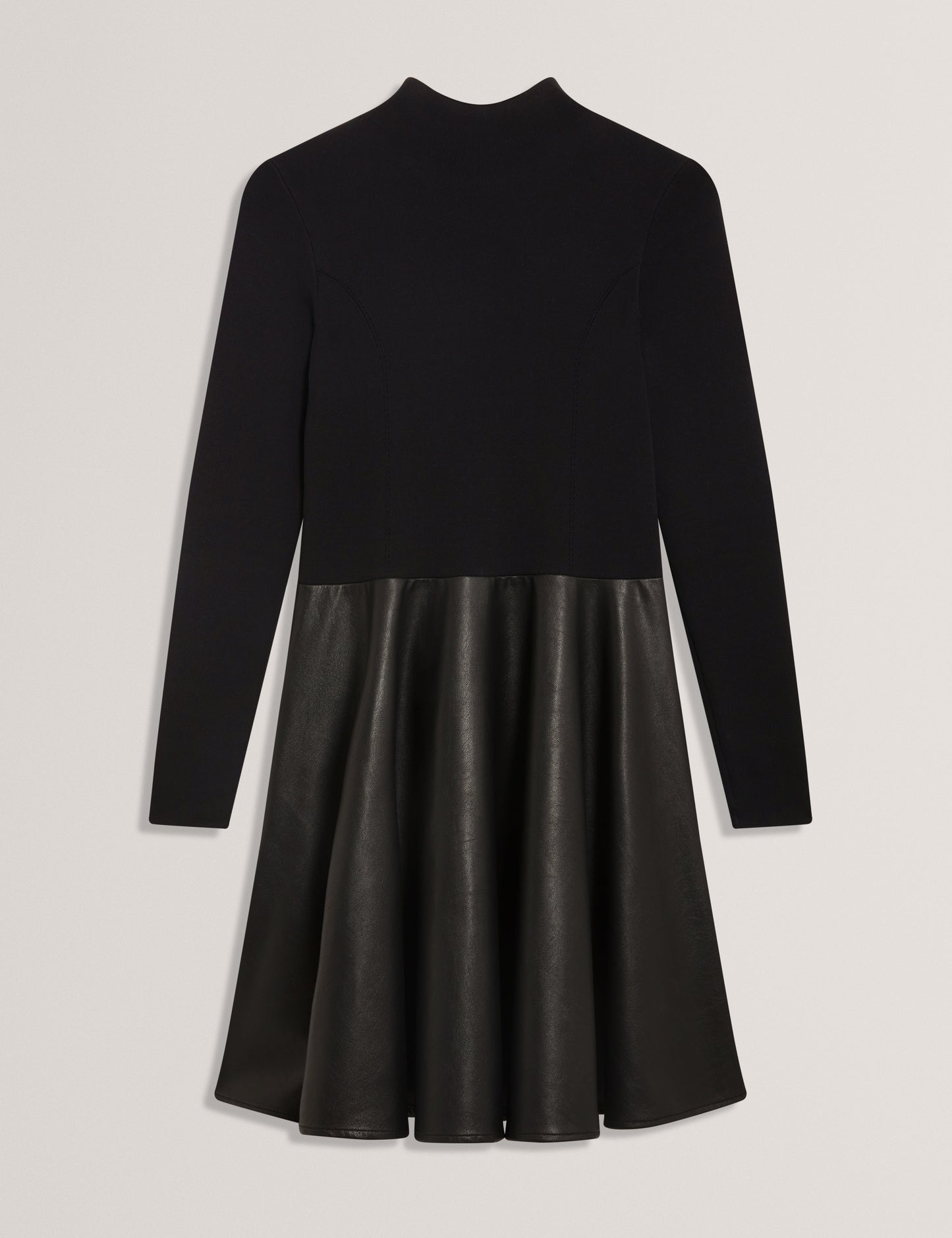 MILIOA: Mini Dress With Faux Leather Skirt