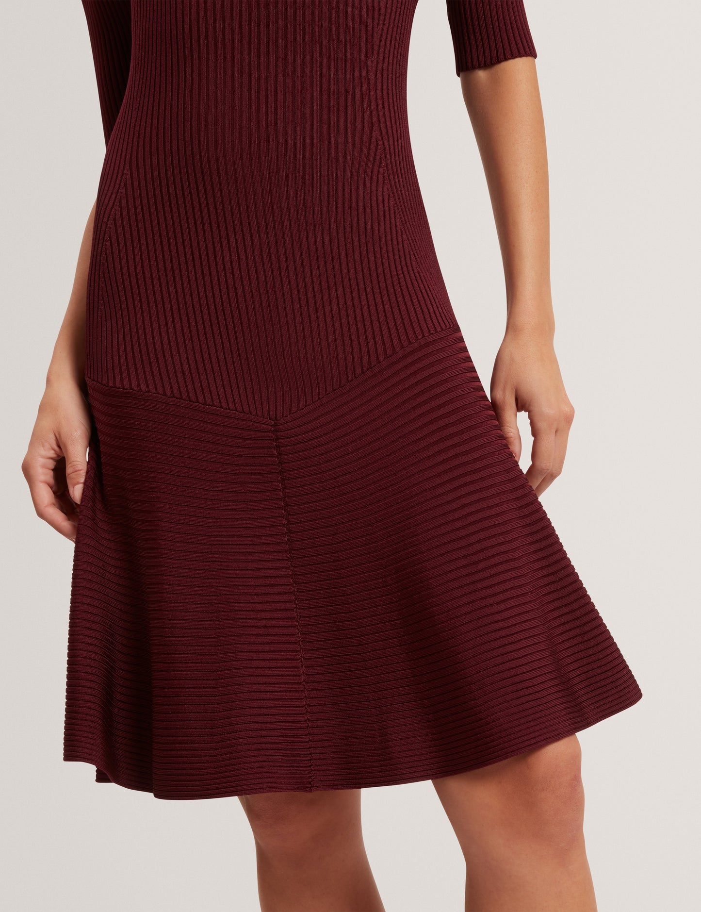 MAHRAA: Short Sleeve Knitted Mini Dress
