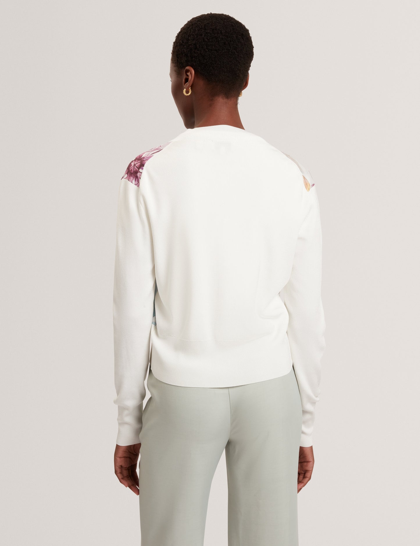 VARRLA: Printed Woven Front Cardigan