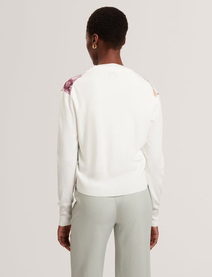 VARRLA: Printed Woven Front Cardigan