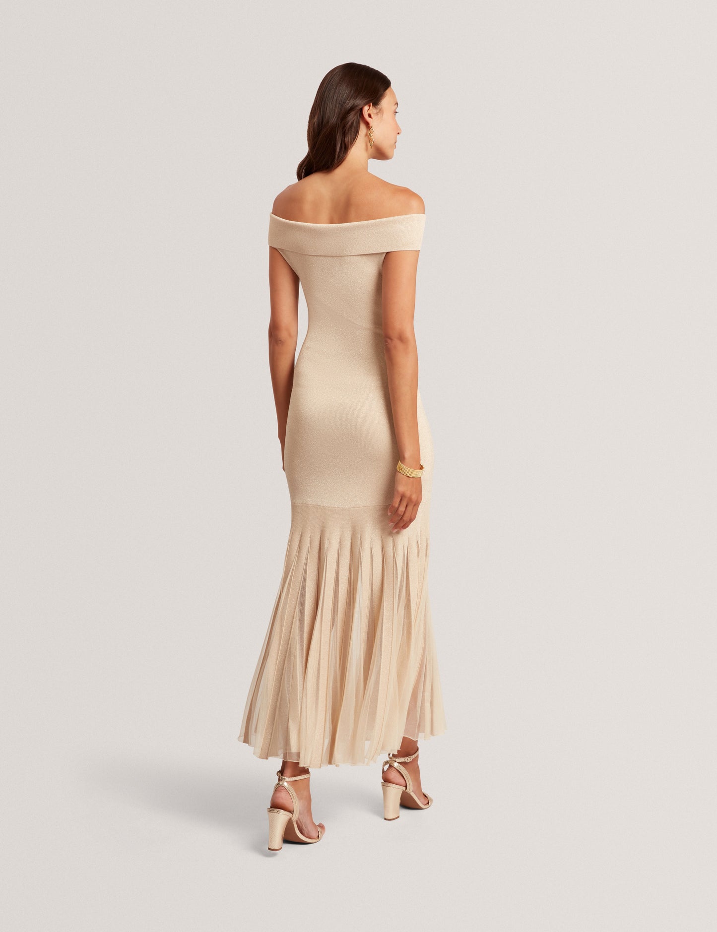 RYLLA: Off The Shoulder Knitted Maxi Dress