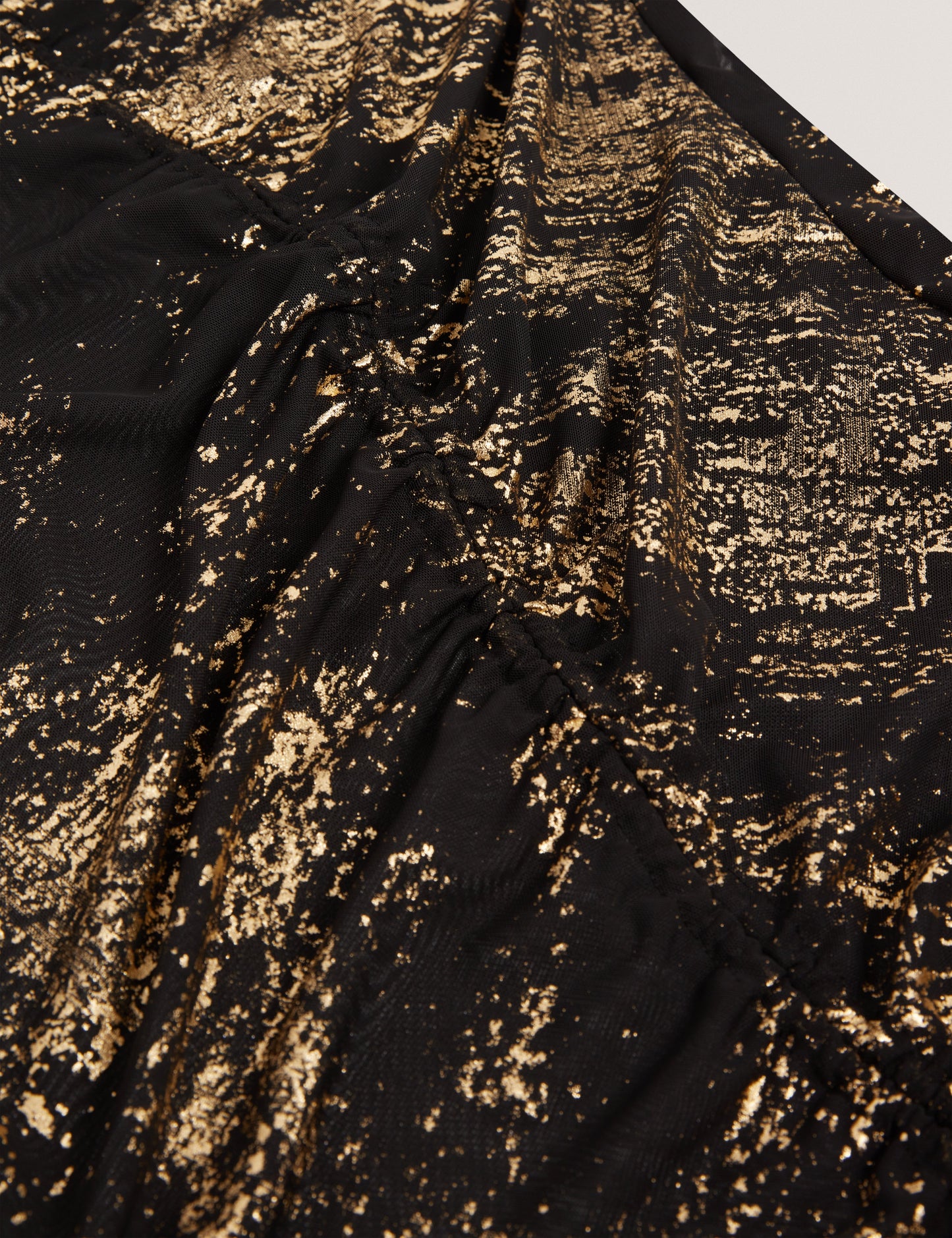 NOHAA: Foil Printed Long Sleeve Mesh Bodycon Dress
