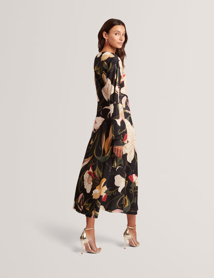 LAWRIA: Print Wrap Midi Dress