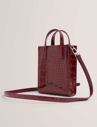 WENISSA: Croc Effect Mini Icon Bag