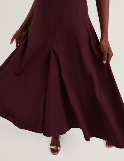 FUUSIA: Jersey Panelled Short Sleeve Midi Dress
