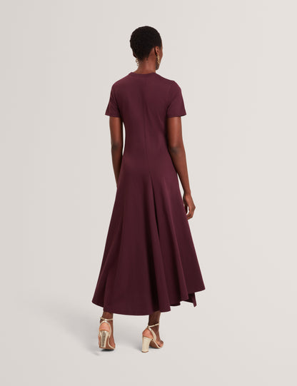FUUSIA: Jersey Panelled Short Sleeve Midi Dress