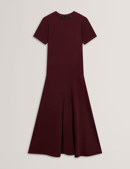 FUUSIA: Jersey Panelled Short Sleeve Midi Dress