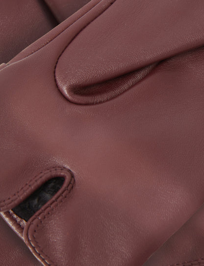 JILLLA: Buckle Detail Leather Gloves