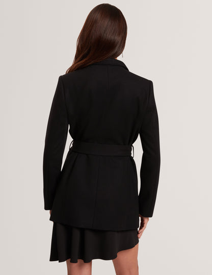 ROSESS: Short Belted Wool Wrap Coat