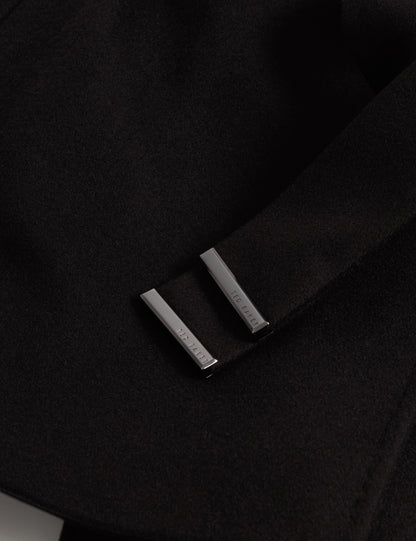ROSESS: Short Belted Wool Wrap Coat