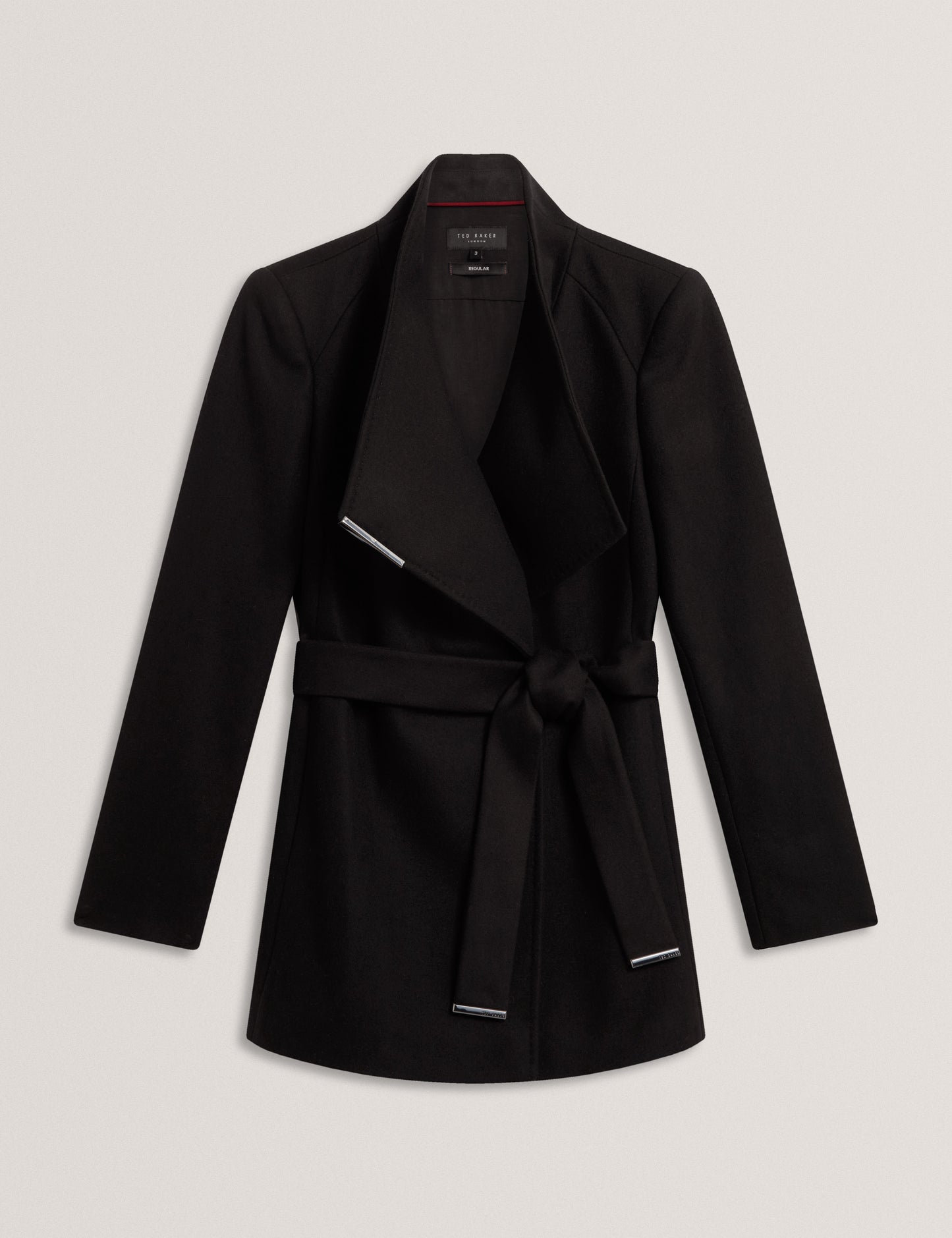 ROSESS: Short Belted Wool Wrap Coat