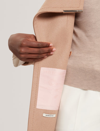 ROSESS: Short Belted Wool Wrap Coat