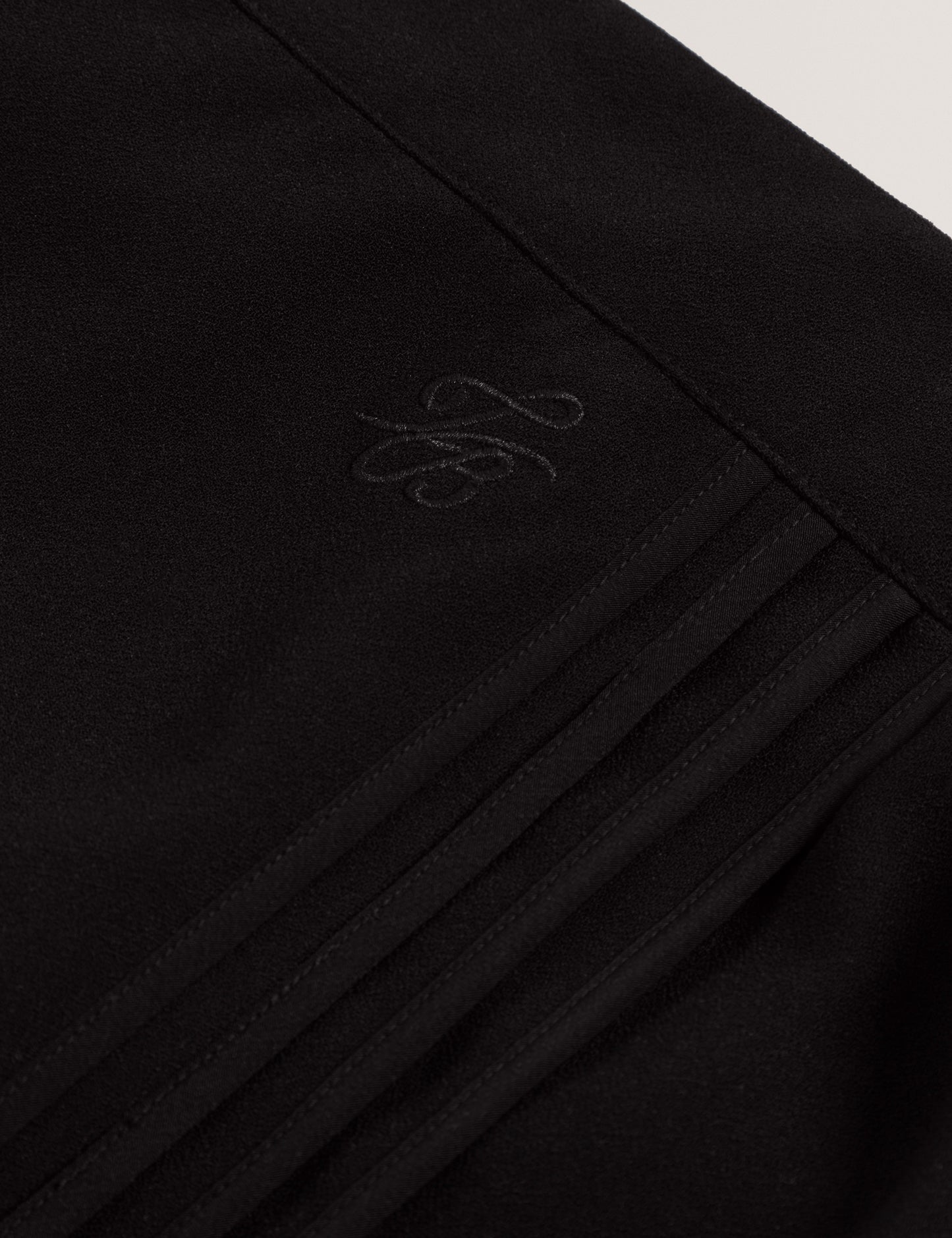 GORJJA: Piping Detail Wide Leg Crepe Trouser
