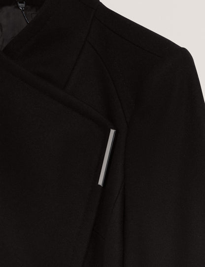 ROSE: Mid Length Belted Wool Wrap Coat