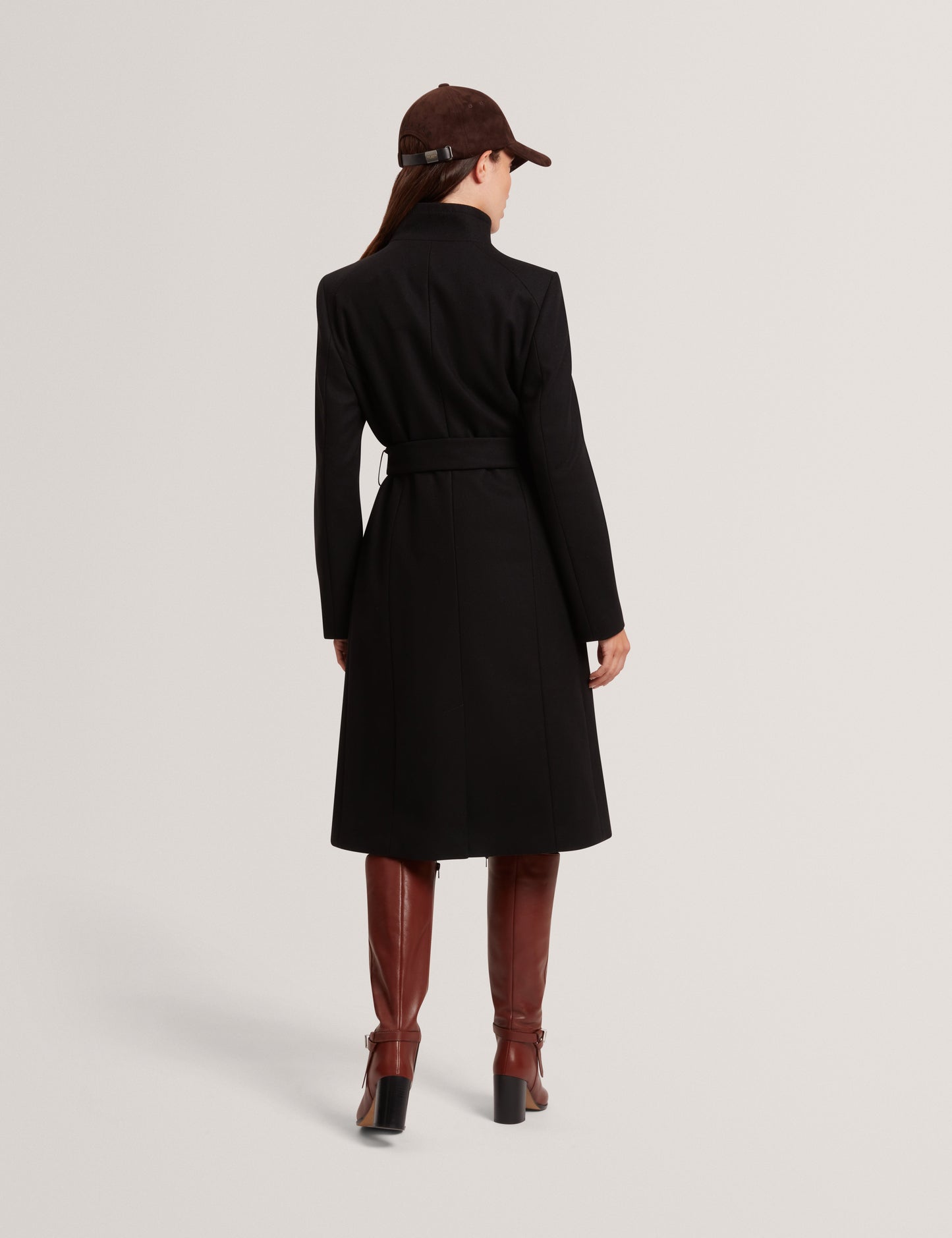 ROSE: Mid Length Belted Wool Wrap Coat