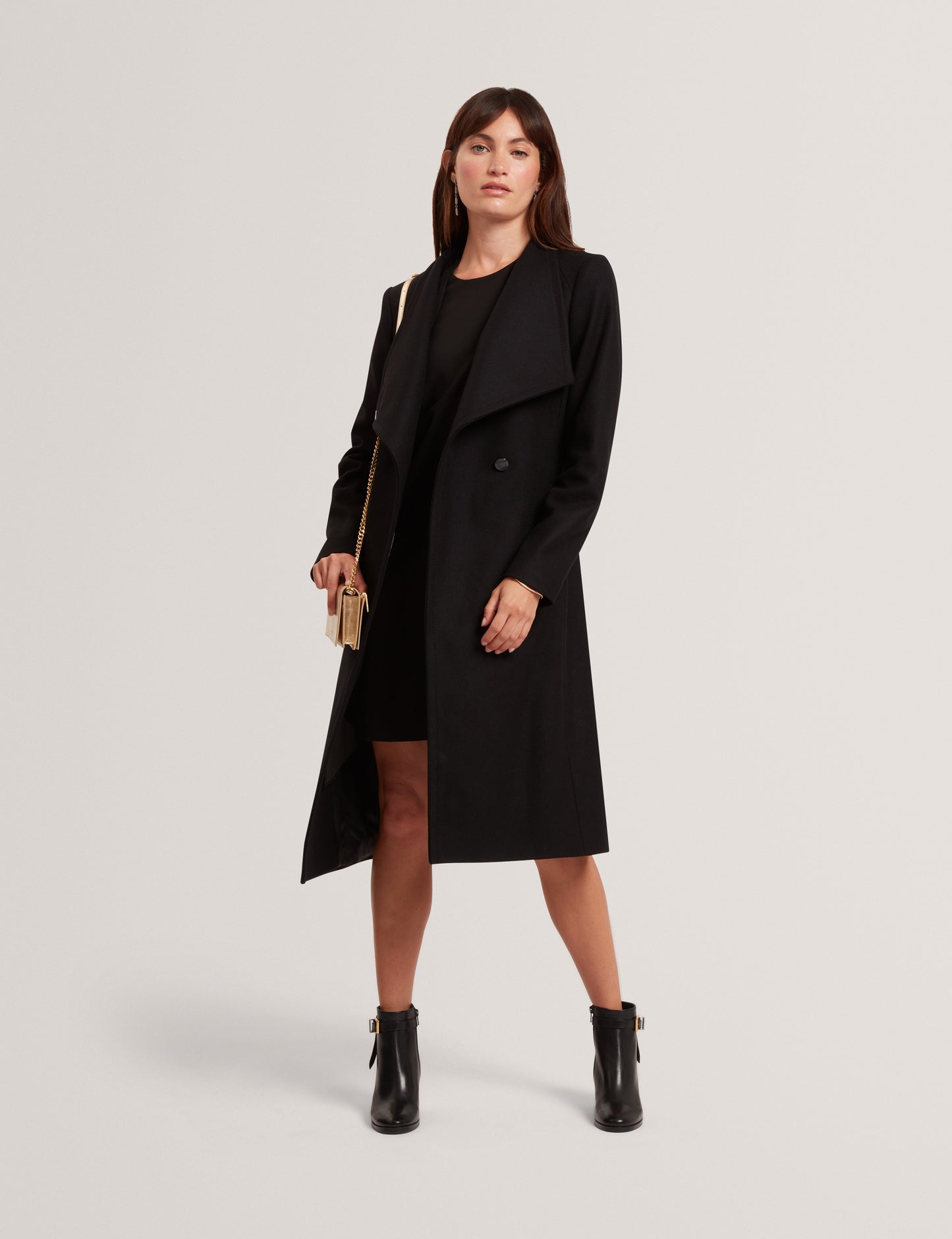ROSE: Mid Length Belted Wool Wrap Coat