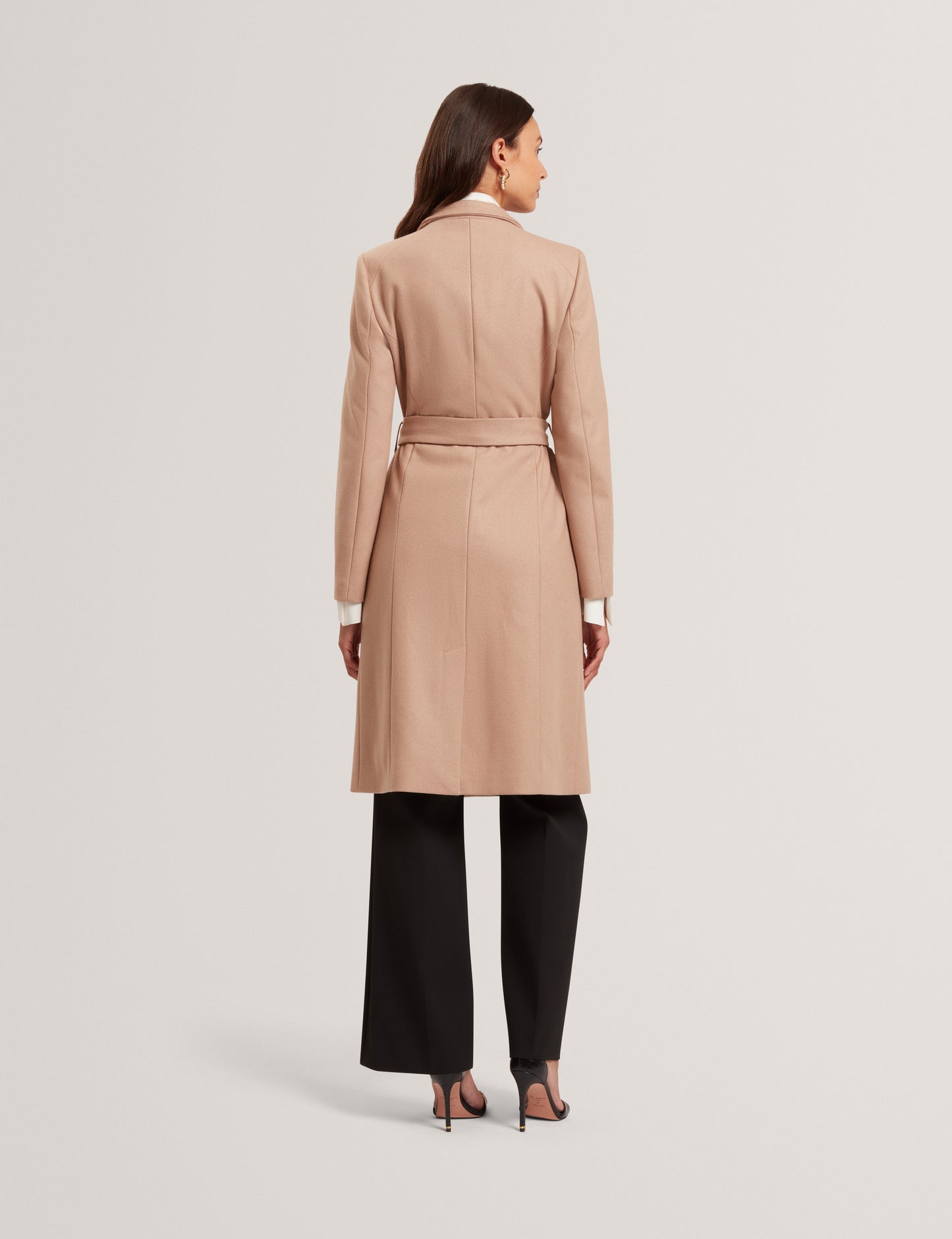 ROSE: Mid Length Belted Wool Wrap Coat