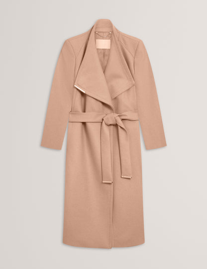ROSE: Mid Length Belted Wool Wrap Coat