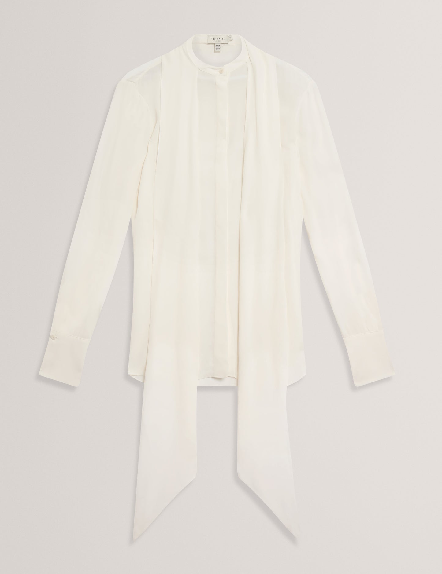 RESSIA: Long Sleeve Blouse With Neck Tie