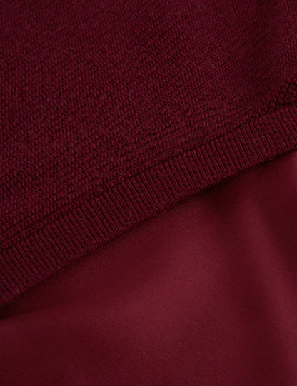 CAYCEY: Woven Sleeve Knitted Jumper