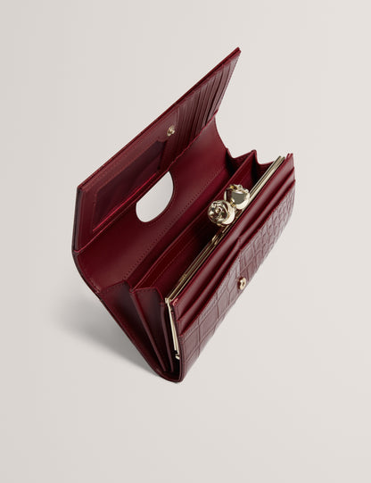 VIVIIN: Croc Effect Large Rose Bobble Purse