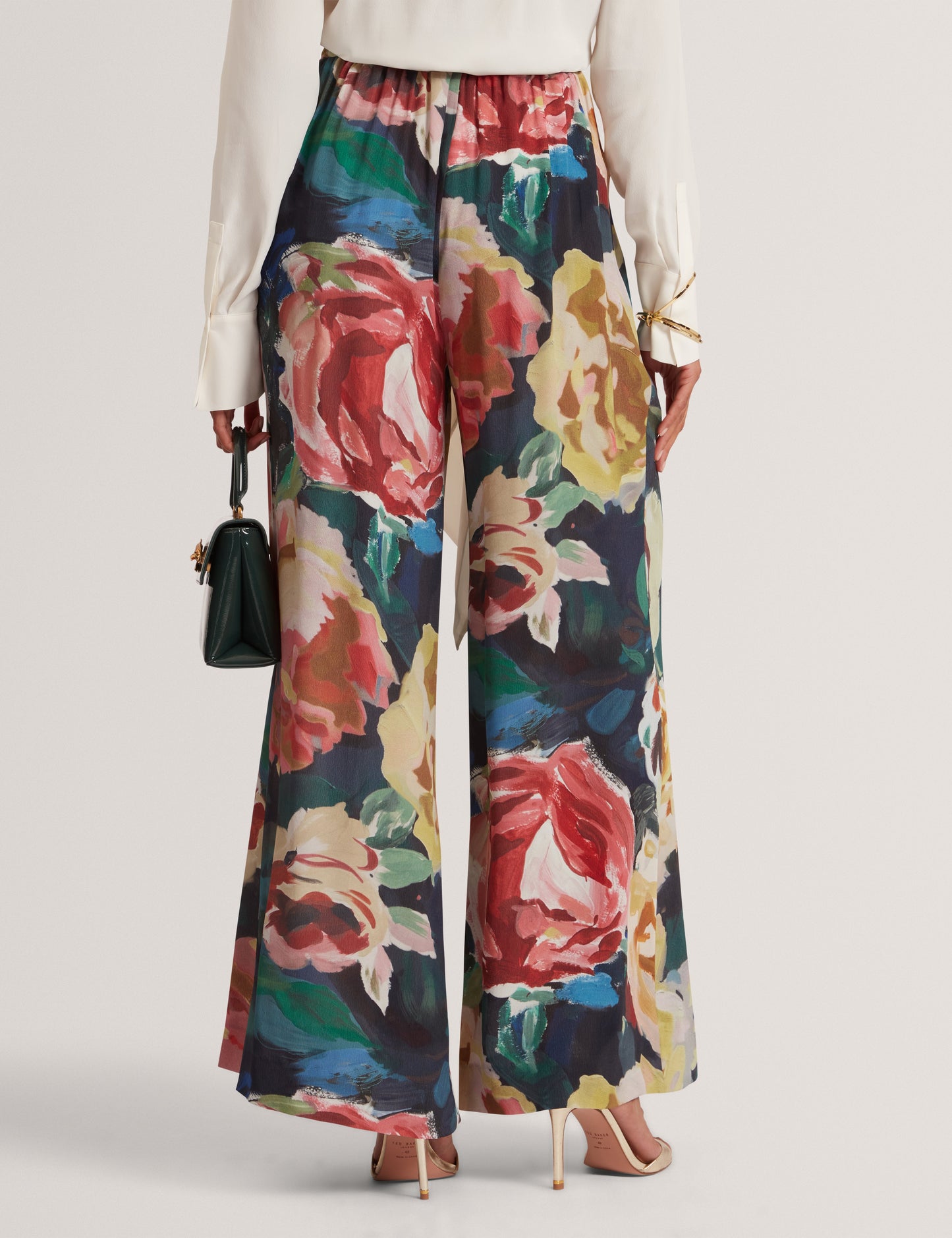 OPULENA: Printed Wide Leg Trouser