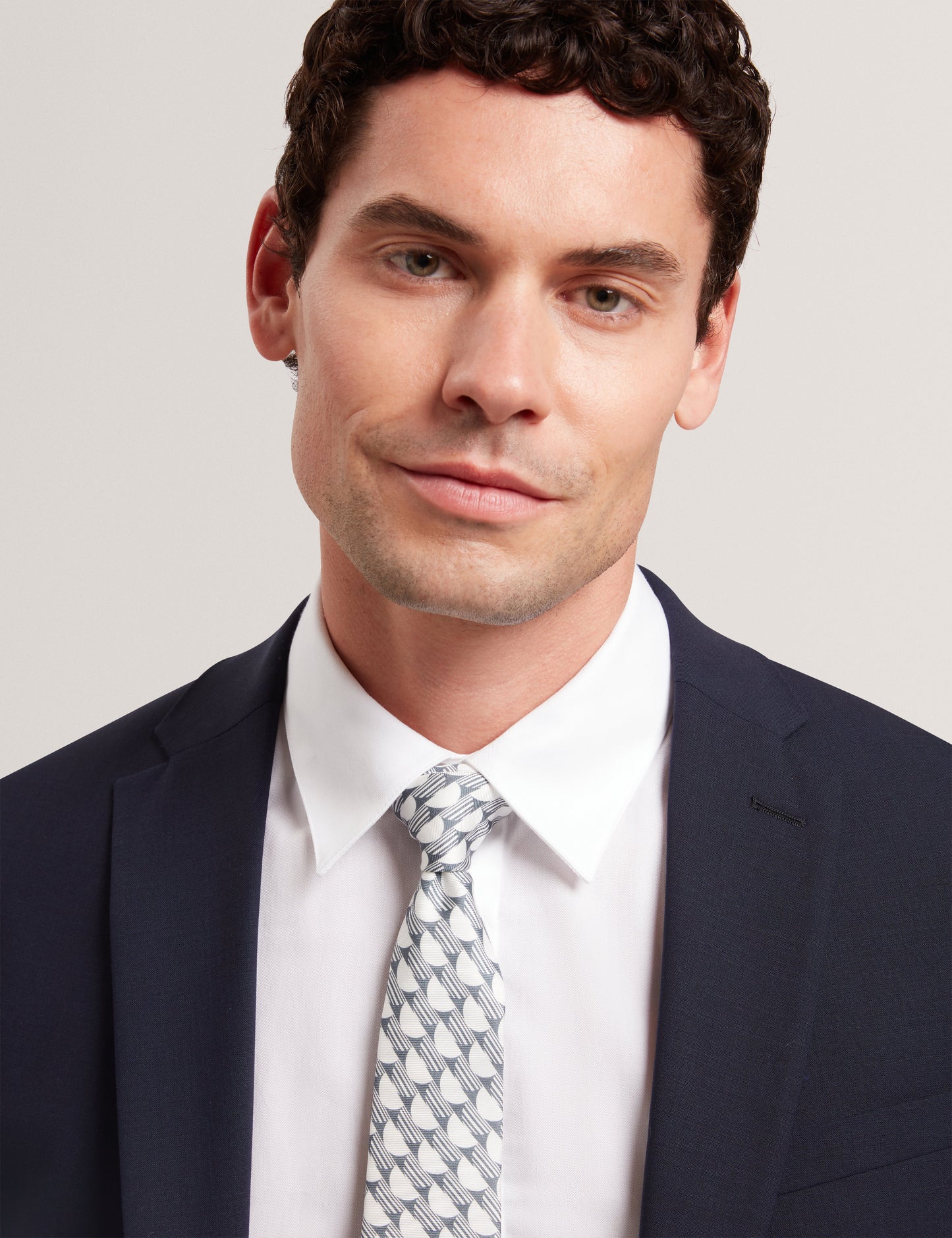 KEREM: Ditsy Geo Print Silk Tie