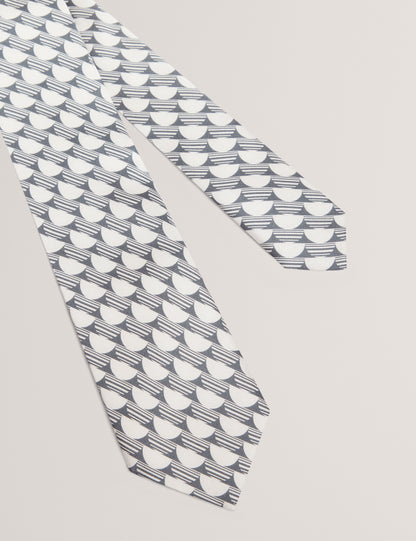 KEREM: Ditsy Geo Print Silk Tie