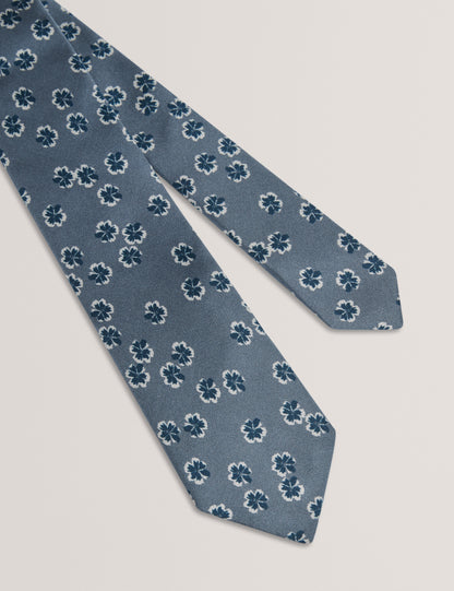 RAFFEAL: Ditsy Floral Print Silk Tie