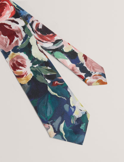 ETTORE: Bold Floral Silk Printed Tie