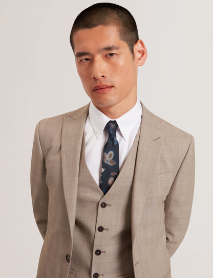 SILVANO: Leaf Print Silk Tie