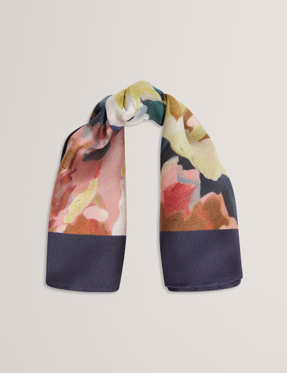 ETTOREP: Bold Floral Silk Print Pocket Square