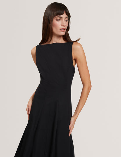 HAZZIA: Seam Detail Bubble Hem Midi Dress