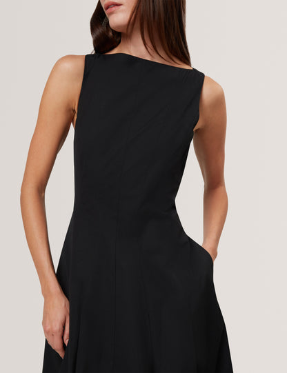HAZZIA: Seam Detail Bubble Hem Midi Dress