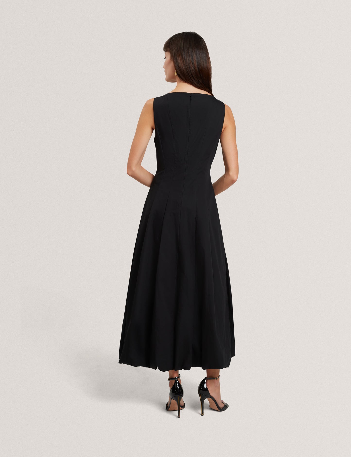 HAZZIA: Seam Detail Bubble Hem Midi Dress