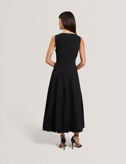 HAZZIA: Seam Detail Bubble Hem Midi Dress