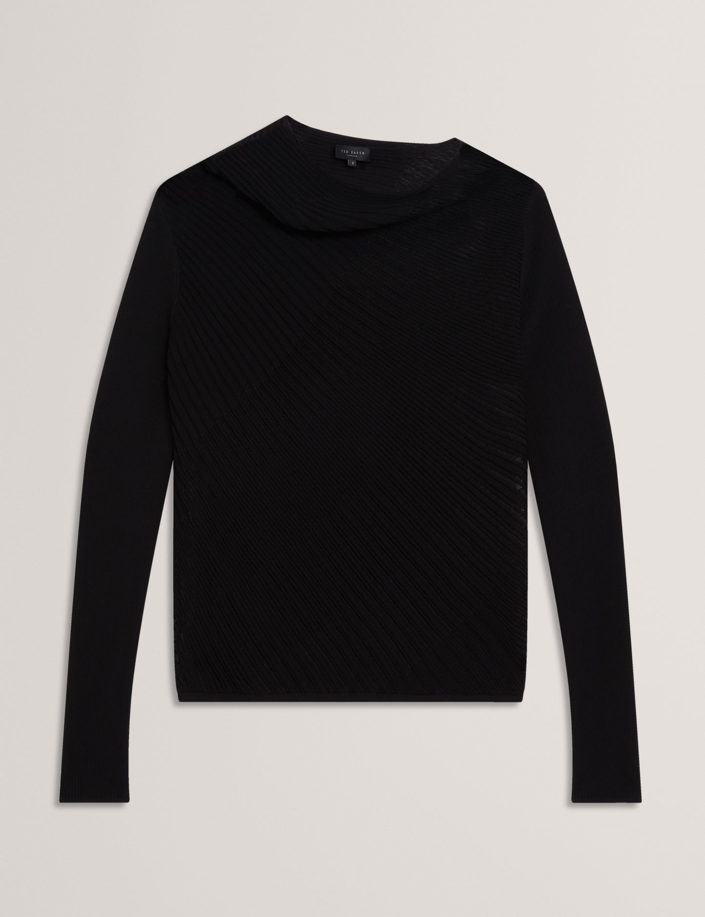 CEYLOAA: Long Sleeve Sheer Detail Knit Top