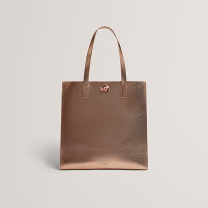 ROSMAH: Rose Detail Metallic Large Icon Bag