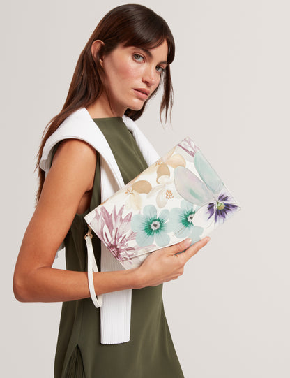 HELINII: Petal Print Icon Envelope Clutch