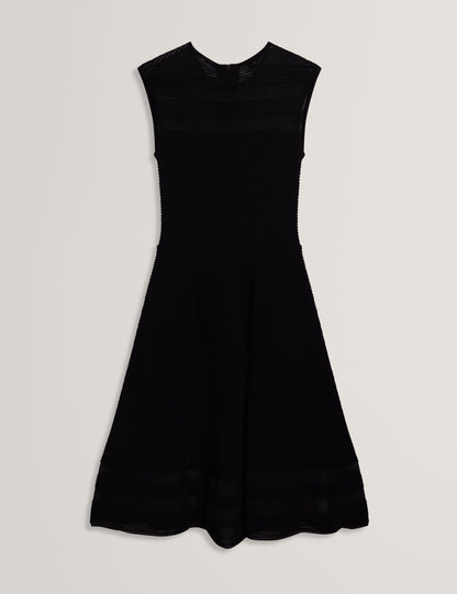 SUUSAAN: Knitted Skater Dress With Invisible Pane
