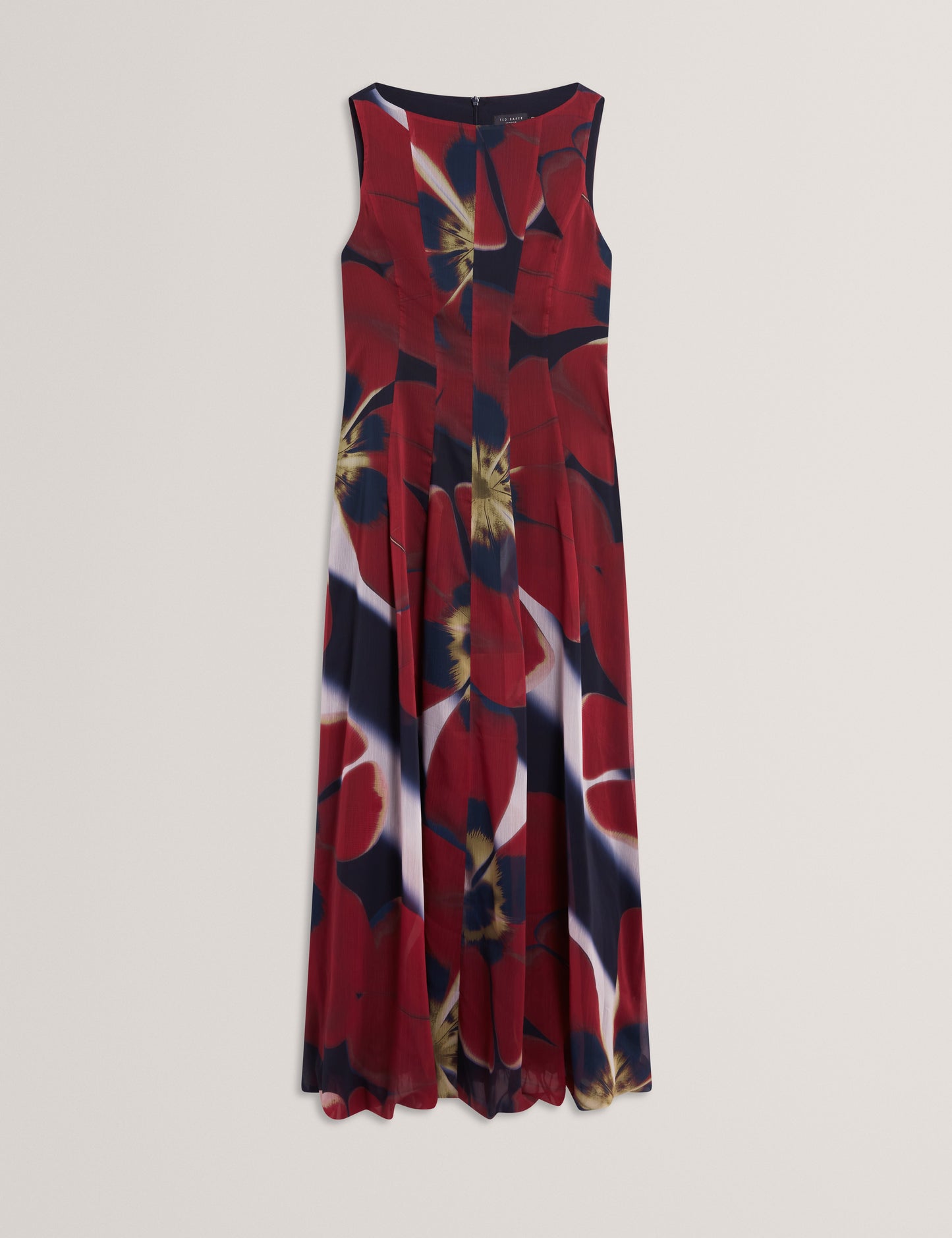 LAYNIA: Printed Seam Detail Bubble Hem Midi Dress