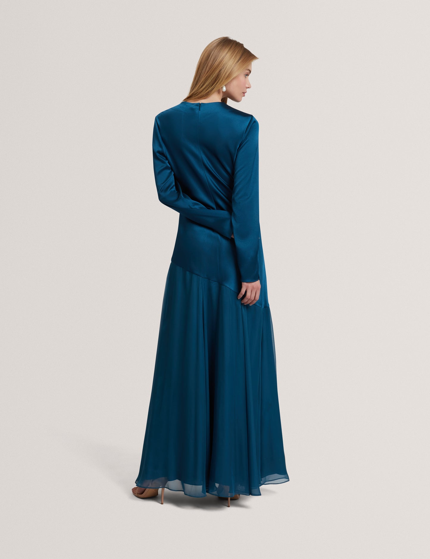 SHKYE: Diagonal Waist Seam Maxi Dress