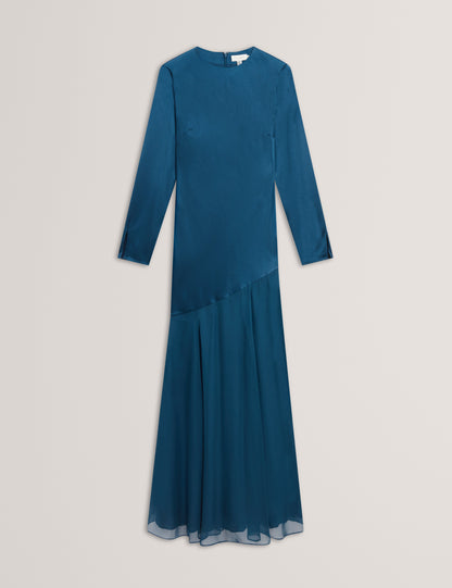 SHKYE: Diagonal Waist Seam Maxi Dress