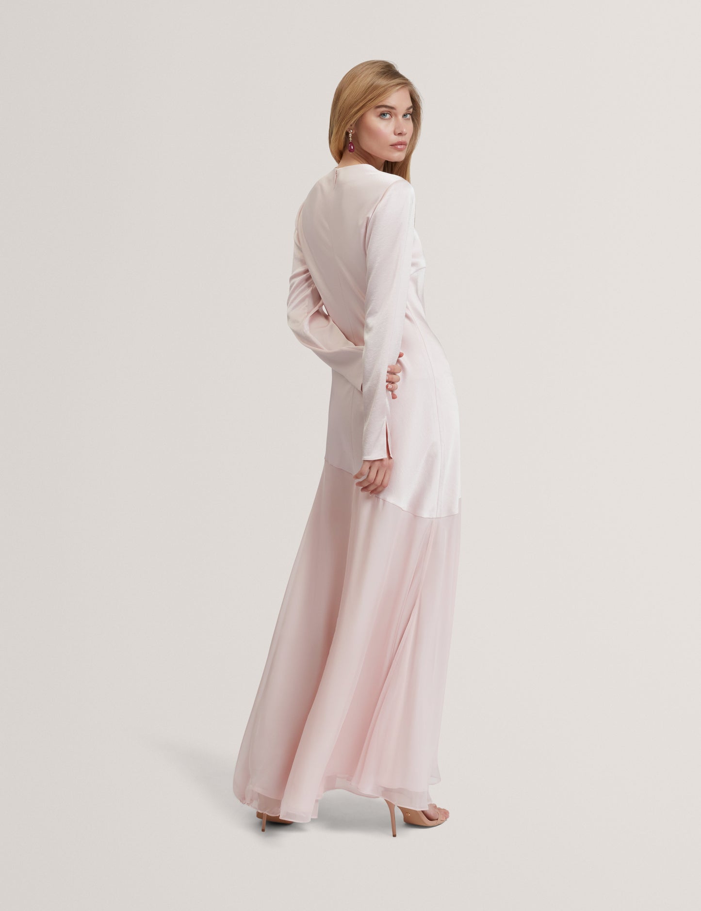 SHKYE: Diagonal Waist Seam Maxi Dress